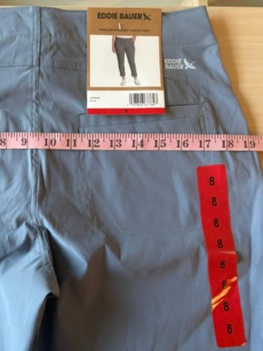 NWT Women's Eddie Bauer Horizon Straight Ankle Pants Blue Size 8 Travel Hiking - Picture 9 of 10